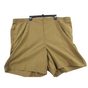 George Mens Performance Flat Front Shorts Khaki Tan Stretch 48W 664082231221‎